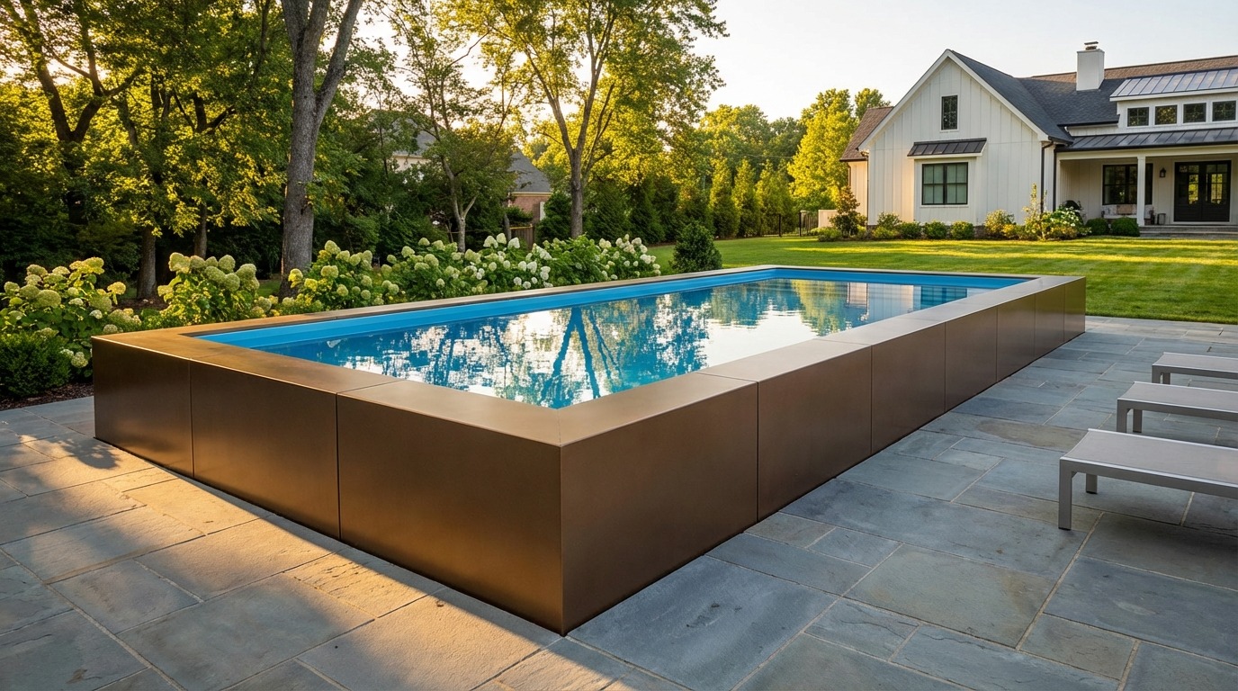 16 x 40 Canyon Bronze Aqua Blue Architectural Pool