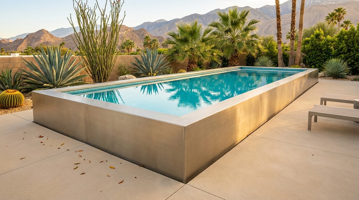 16 x 40 Champagne Mist Blue Topaz Architectural Pool