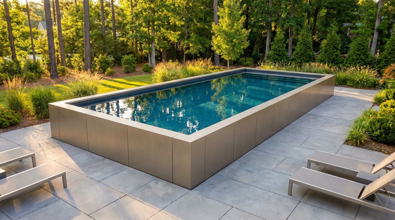 16 x 40 Champagne Mist Titanium Stone Architectural Pool