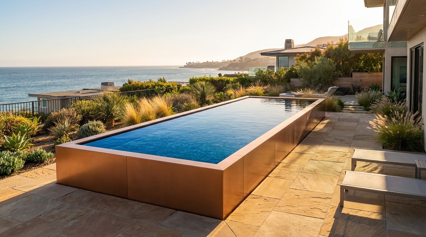 16 x 40 Espresso Copper Black Sapphire Architectural Pool