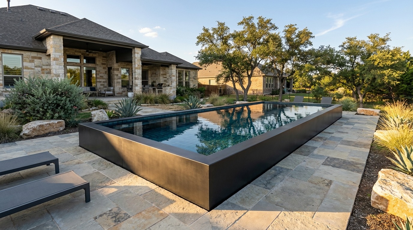 16 x 40 Midnight Black Black Sapphire Architectural Pool