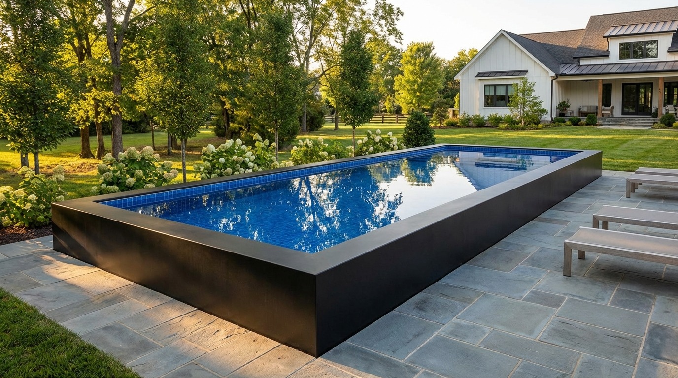 16 x 40 Midnight Black Blue Matrix Architectural Pool