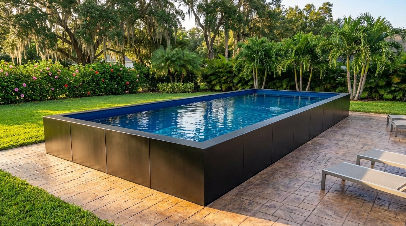 16 x 40 Midnight Black Deep Sea Blue Architectural Pool