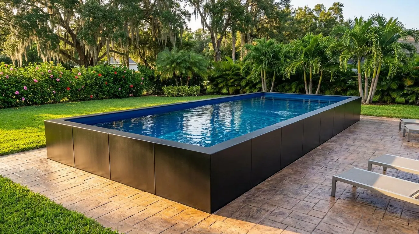 16 x 40 Midnight Black Deep Sea Blue Architectural Pool
