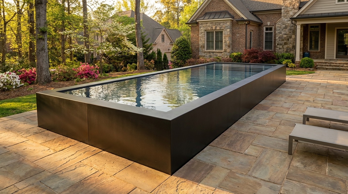 16 x 40 Midnight Black Titanium Stone Architectural Pool