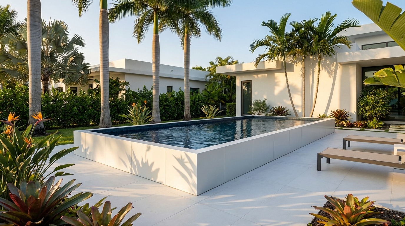 16 x 40 Alpine White Black Sapphire Architectural Pool