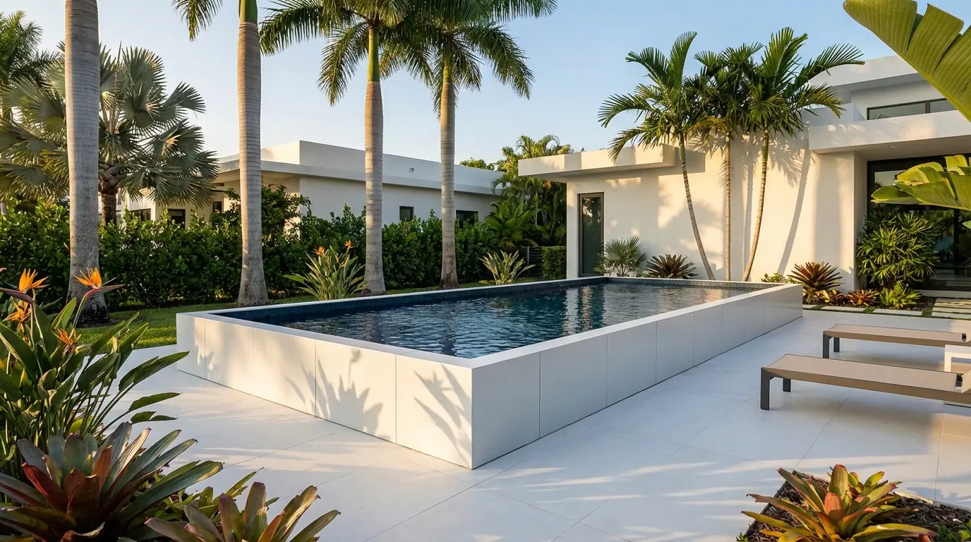 16 x 40 Alpine White Black Sapphire Architectural Pool