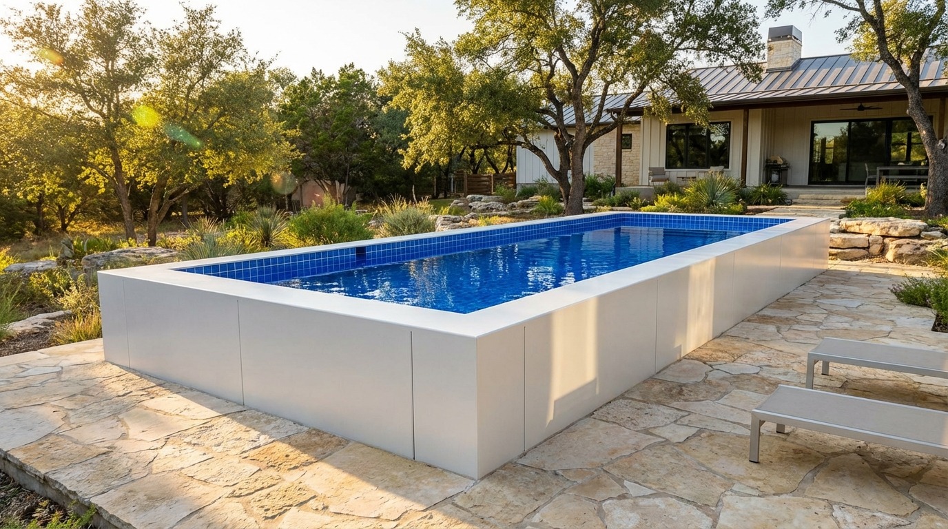 16 x 40 Alpine White Blue Matrix Architectural Pool