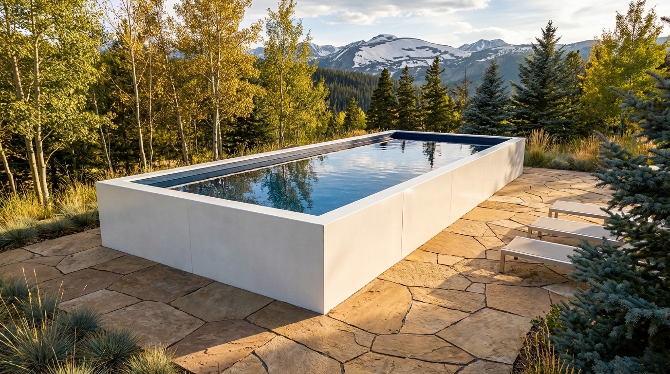 16 x 40 Alpine White Deep Sea Blue Architectural Pool