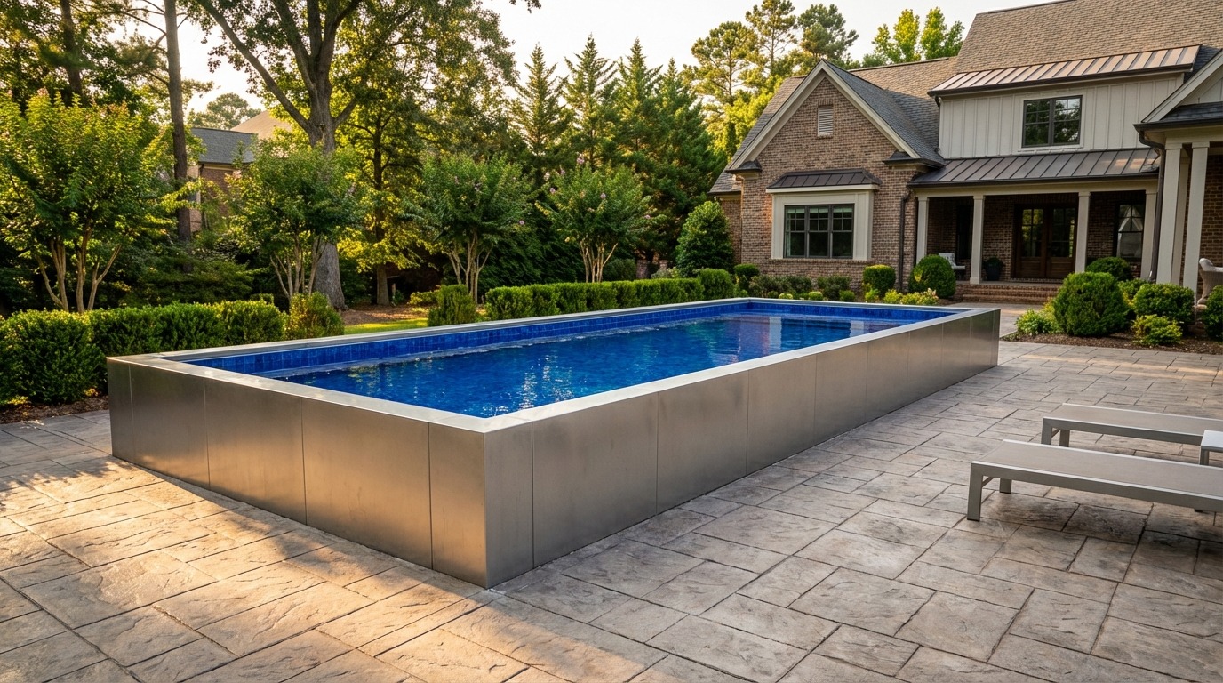 16 x 40 Platinum Silver Blue Matrix Architectural Pool