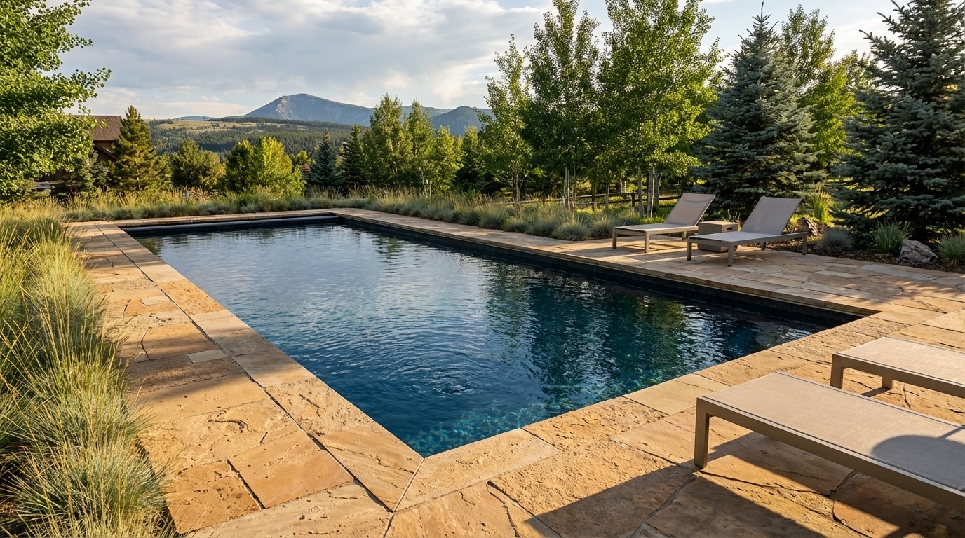 16 x 44 Black Sapphire Inground Steel Pool