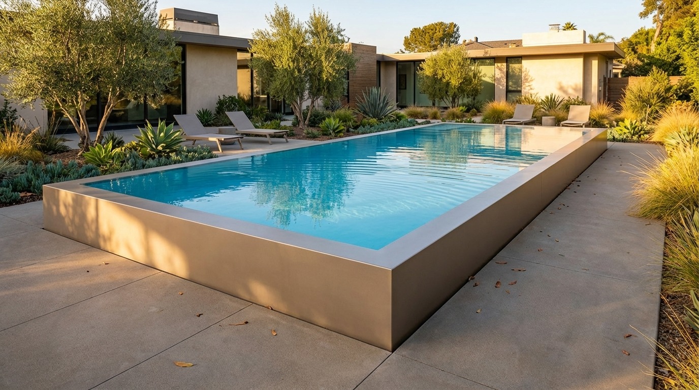 16 x 44 Champagne Mist Aqua Blue Architectural Pool