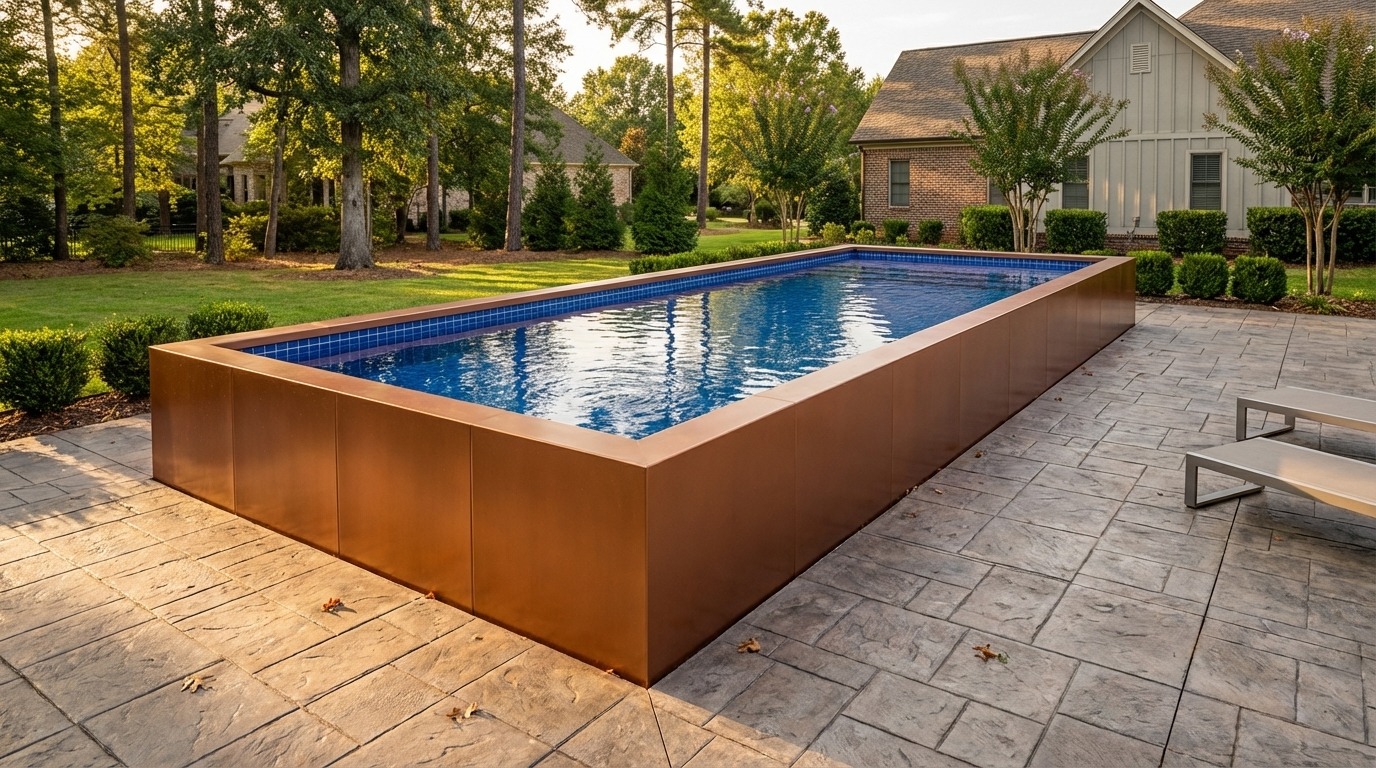 16 x 44 Espresso Copper Blue Matrix Architectural Pool