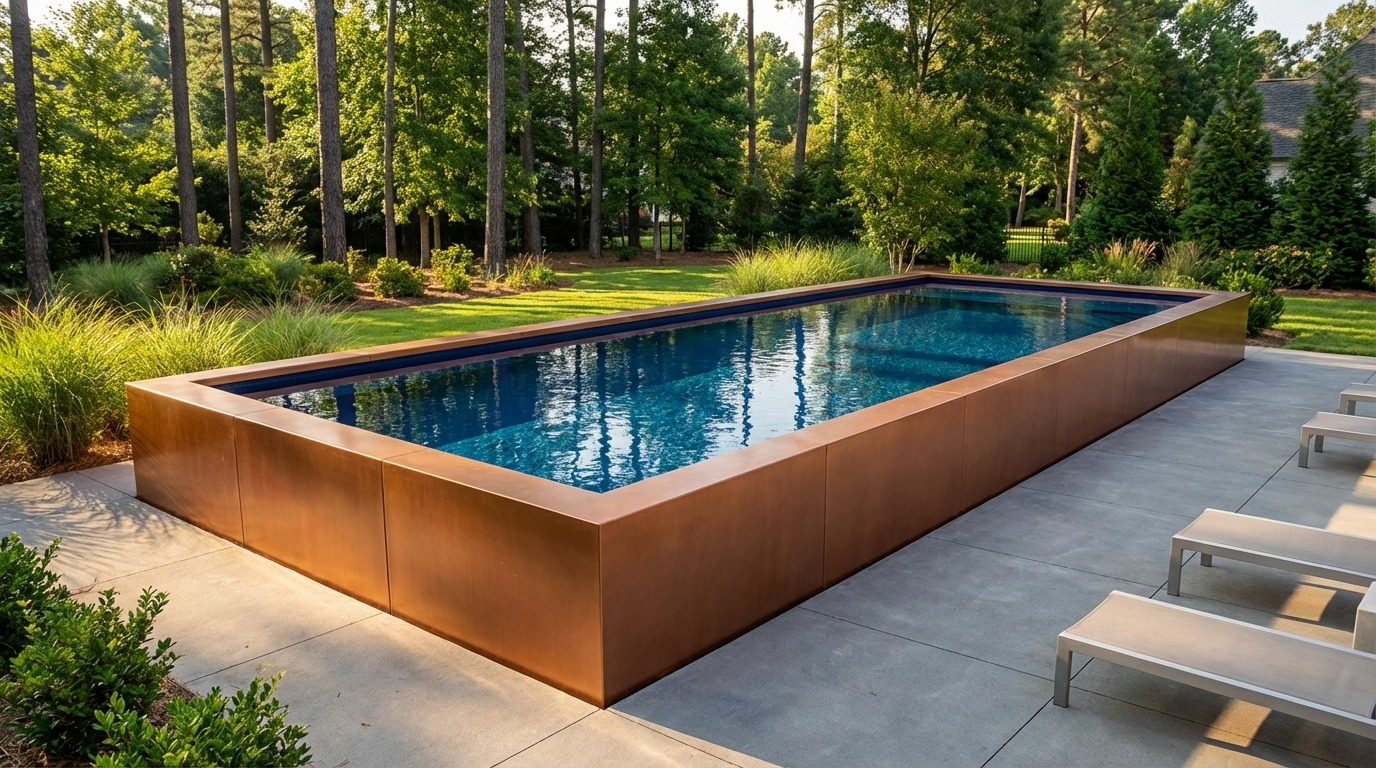 16 x 44 Espresso Copper Deep Sea Blue Architectural Pool