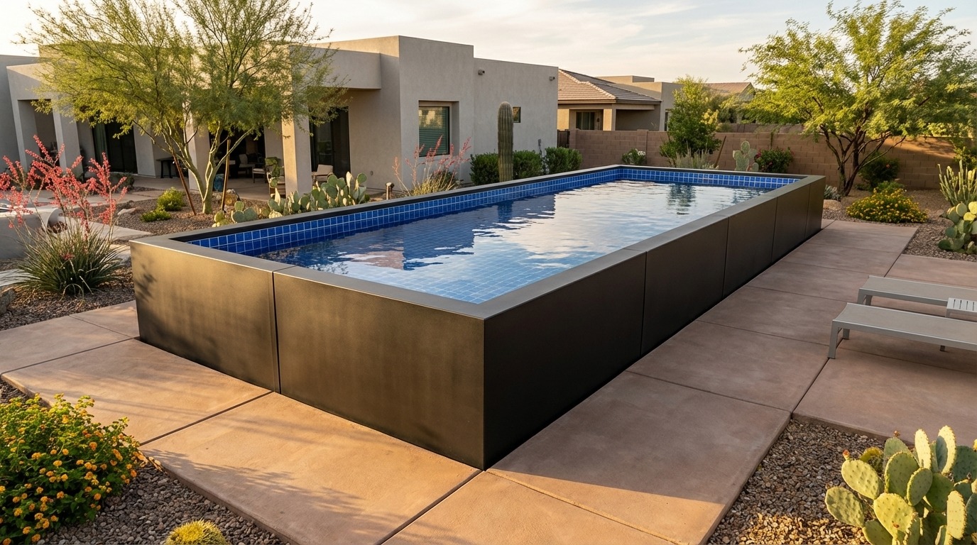 16 x 44 Midnight Black Blue Matrix Architectural Pool