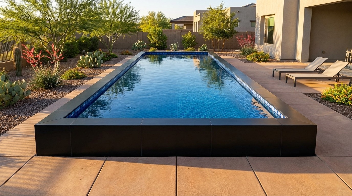 16 x 44 Midnight Black Mystic Blue Architectural Pool