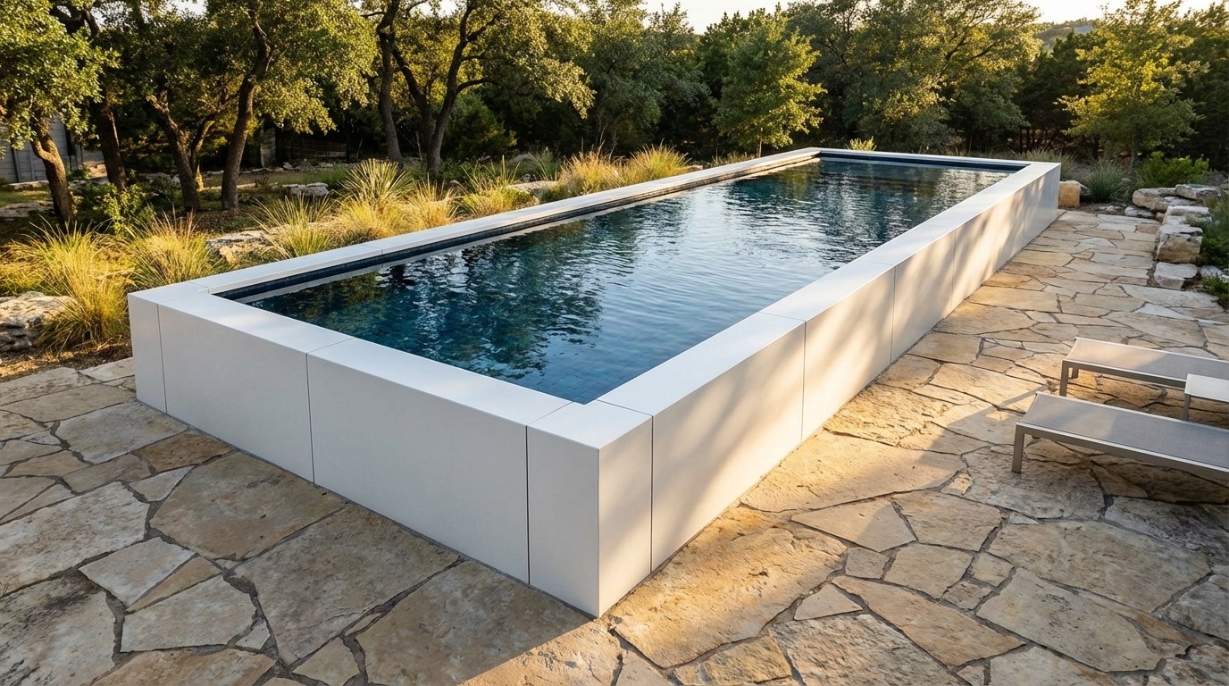 16 x 44 Alpine White Black Sapphire Architectural Pool