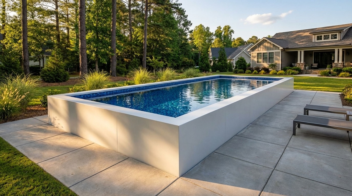 16 x 44 Alpine White Mystic Blue Architectural Pool