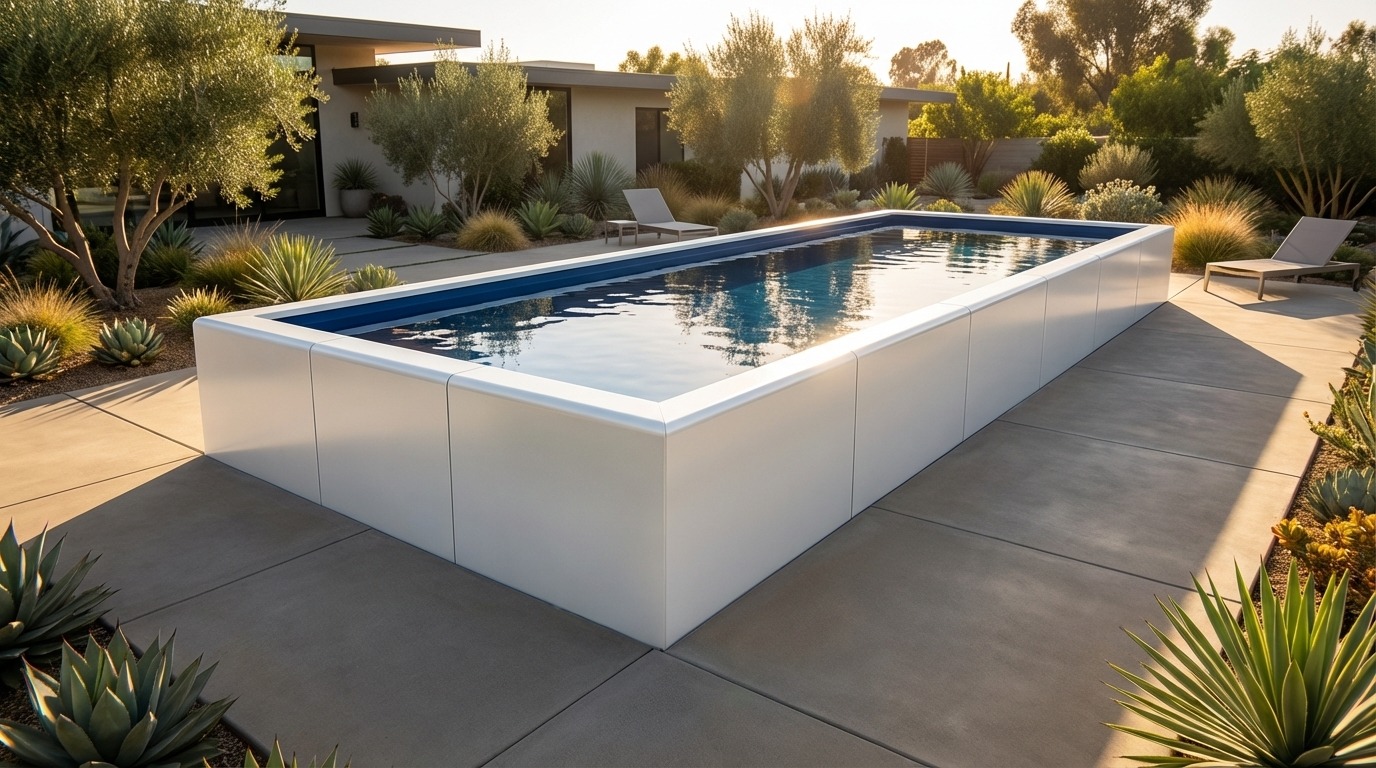 16 x 44 Alpine White Deep Sea Blue Architectural Pool