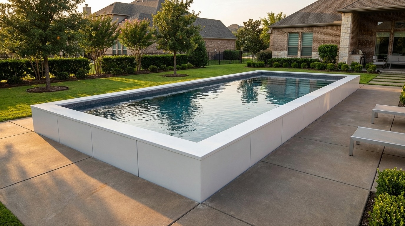 16 x 44 Alpine White Titanium Stone Architectural Pool