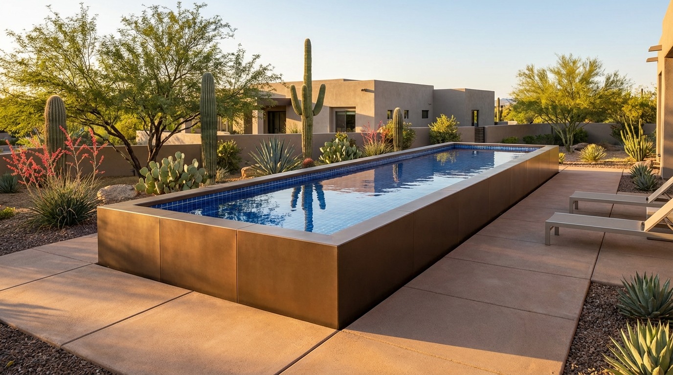 16 x 48 Canyon Bronze Blue Matrix Architectural Pool