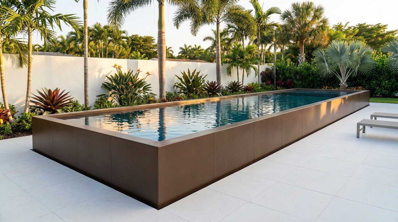 16 x 48 Canyon Bronze Deep Sea Blue Architectural Pool