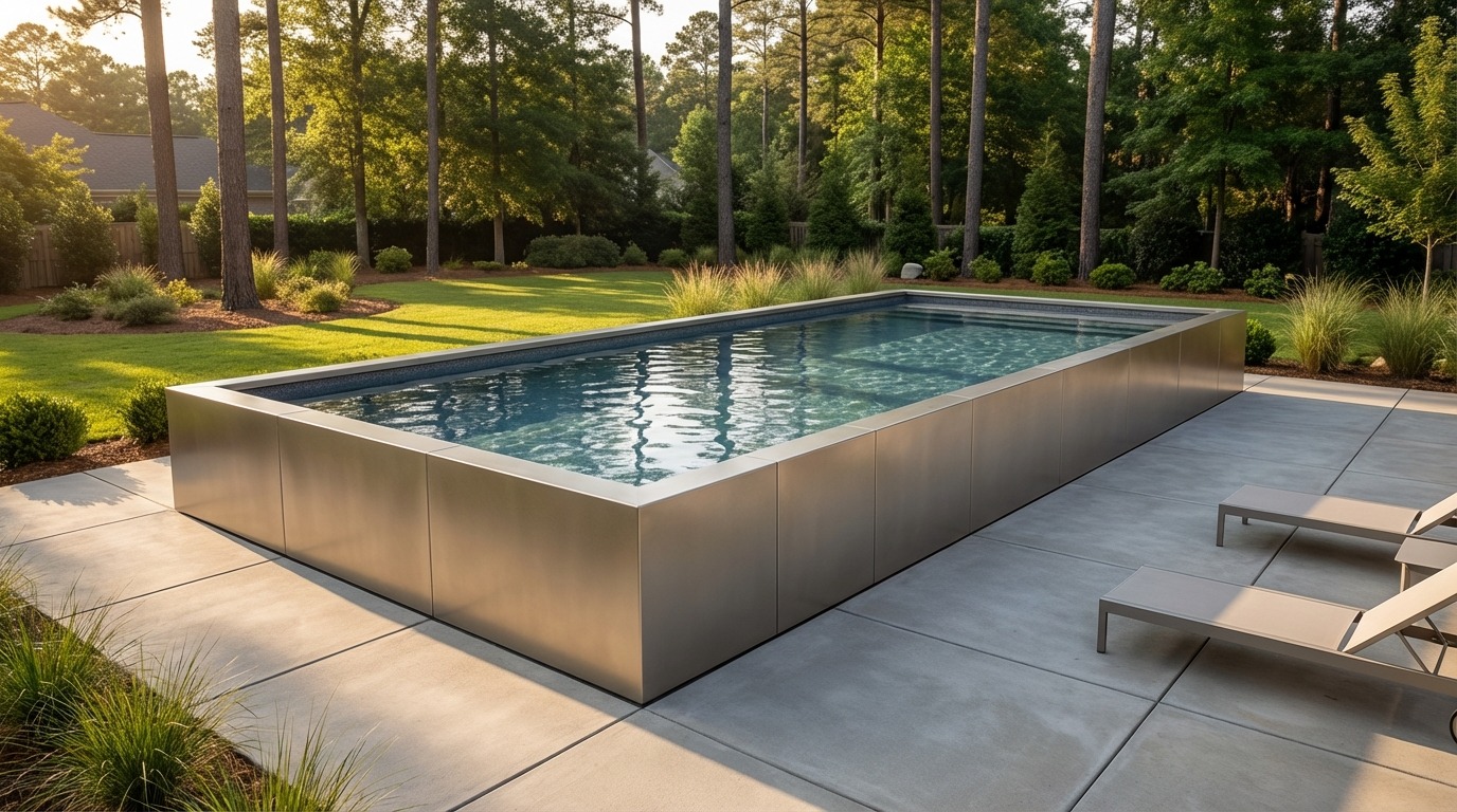 16 x 48 Champagne Mist Titanium Stone Architectural Pool