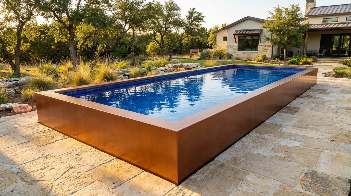 16 x 48 Espresso Copper Blue Matrix Architectural Pool