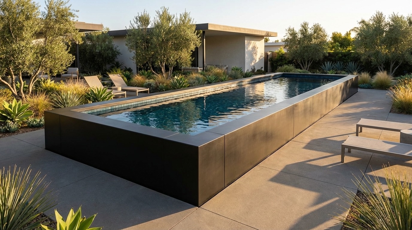 16 x 48 Midnight Black Black Sapphire Architectural Pool