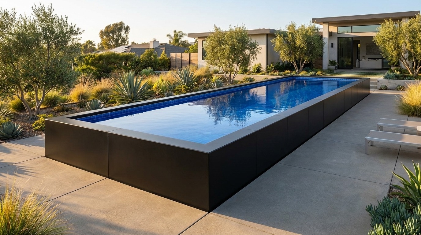 16 x 48 Midnight Black Blue Matrix Architectural Pool