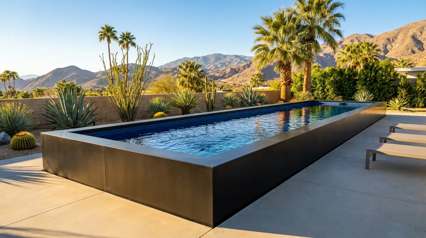 16 x 48 Midnight Black Deep Sea Blue Architectural Pool
