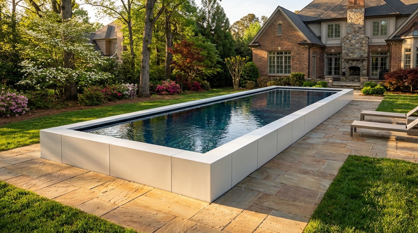 16 x 48 Alpine White Black Sapphire Architectural Pool