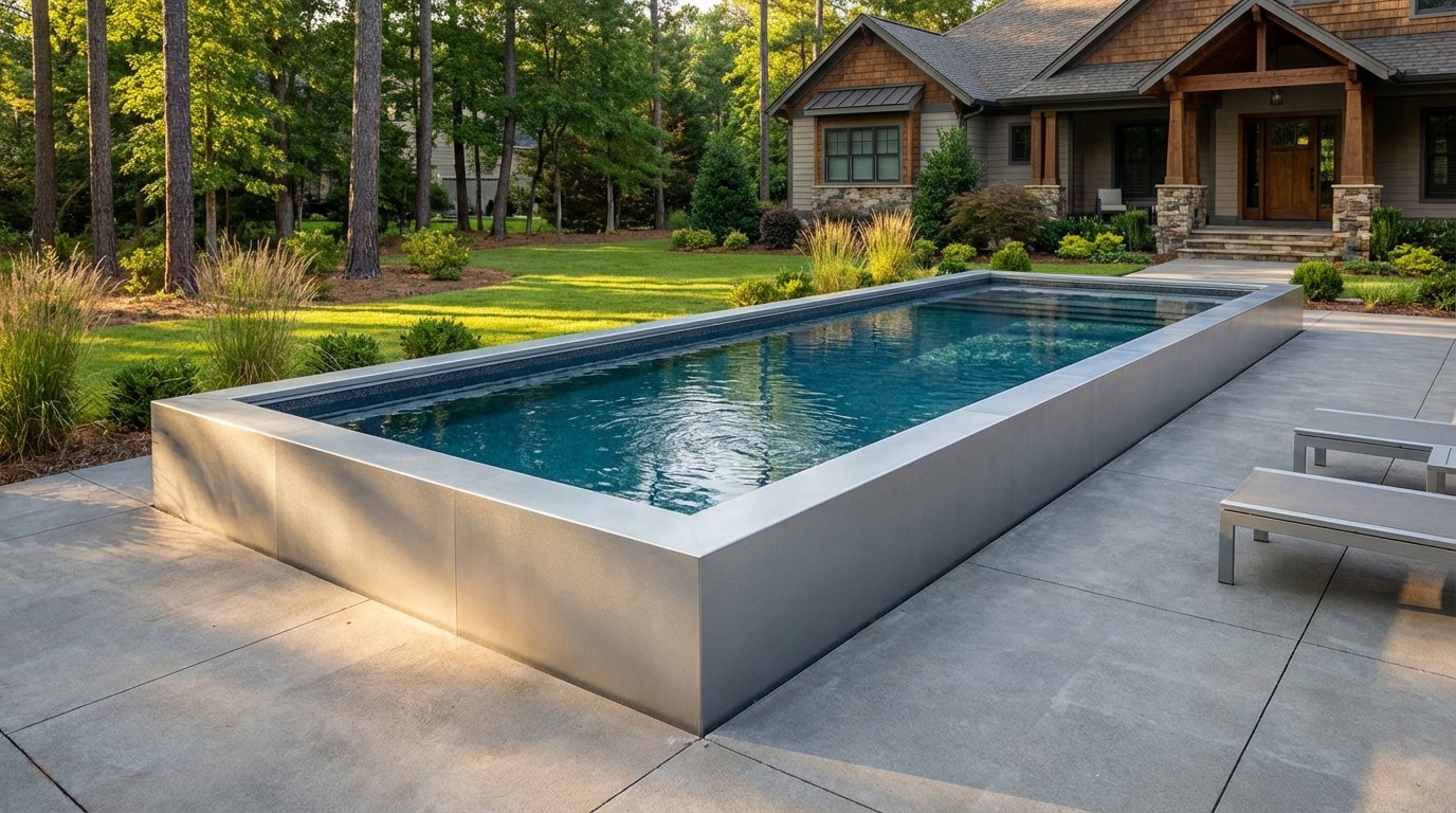 16 x 48 Platinum Silver Titanium Stone Architectural Pool