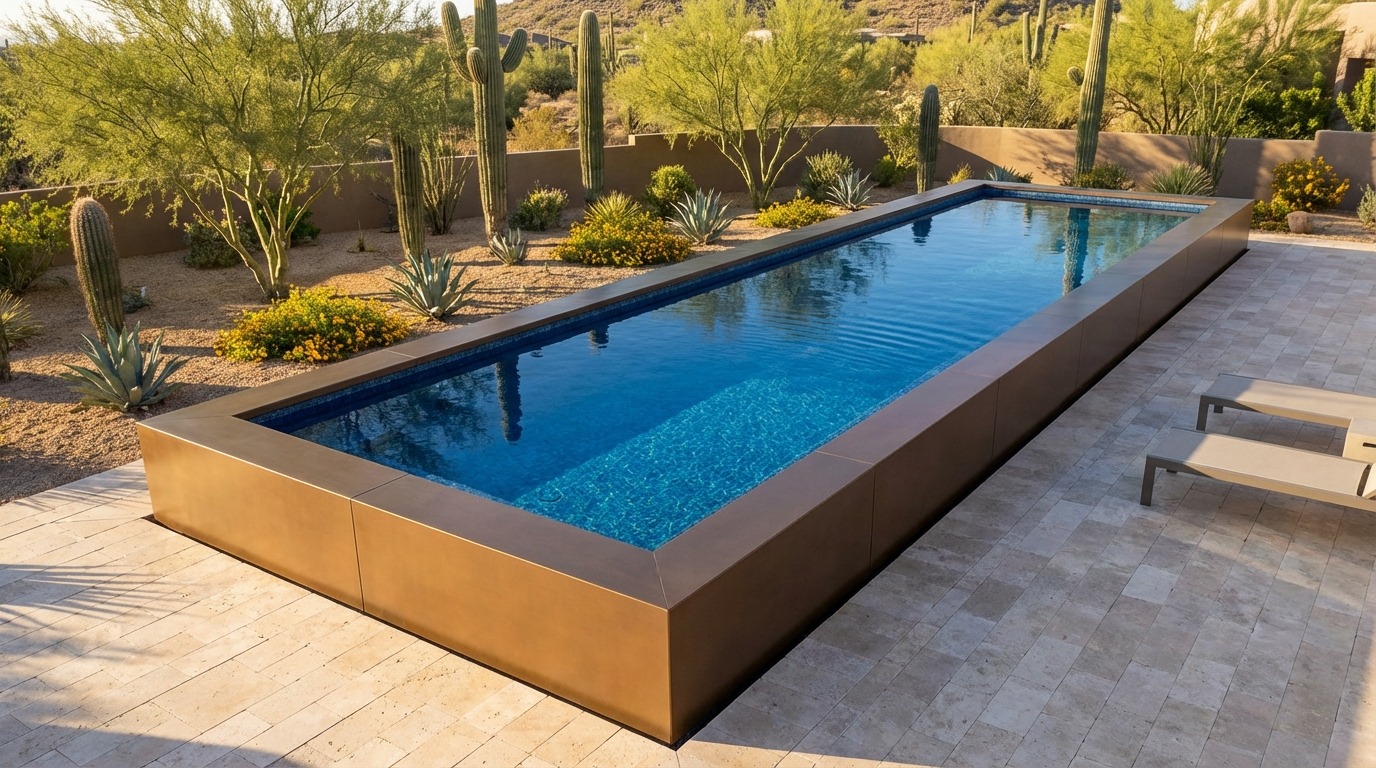 16 x 52 Canyon Bronze Mystic Blue Architectural Pool