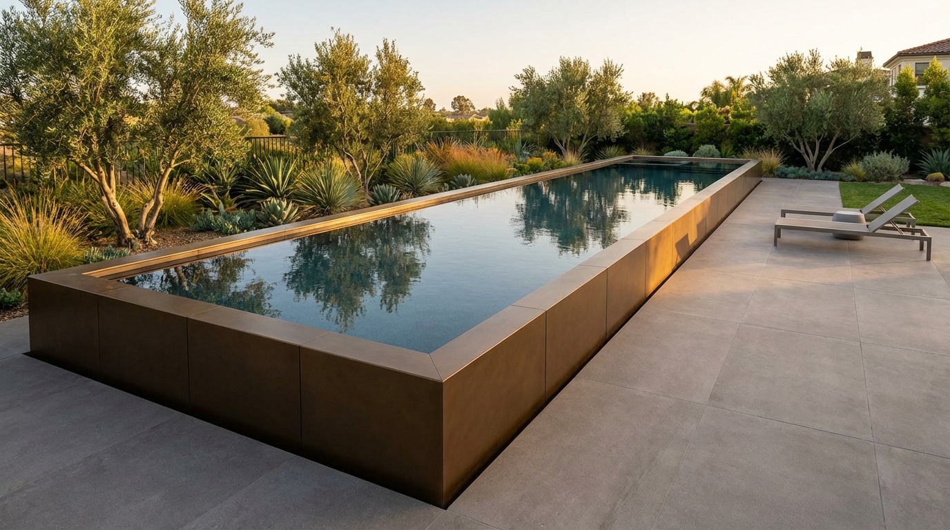 16 x 52 Canyon Bronze Titanium Stone Architectural Pool