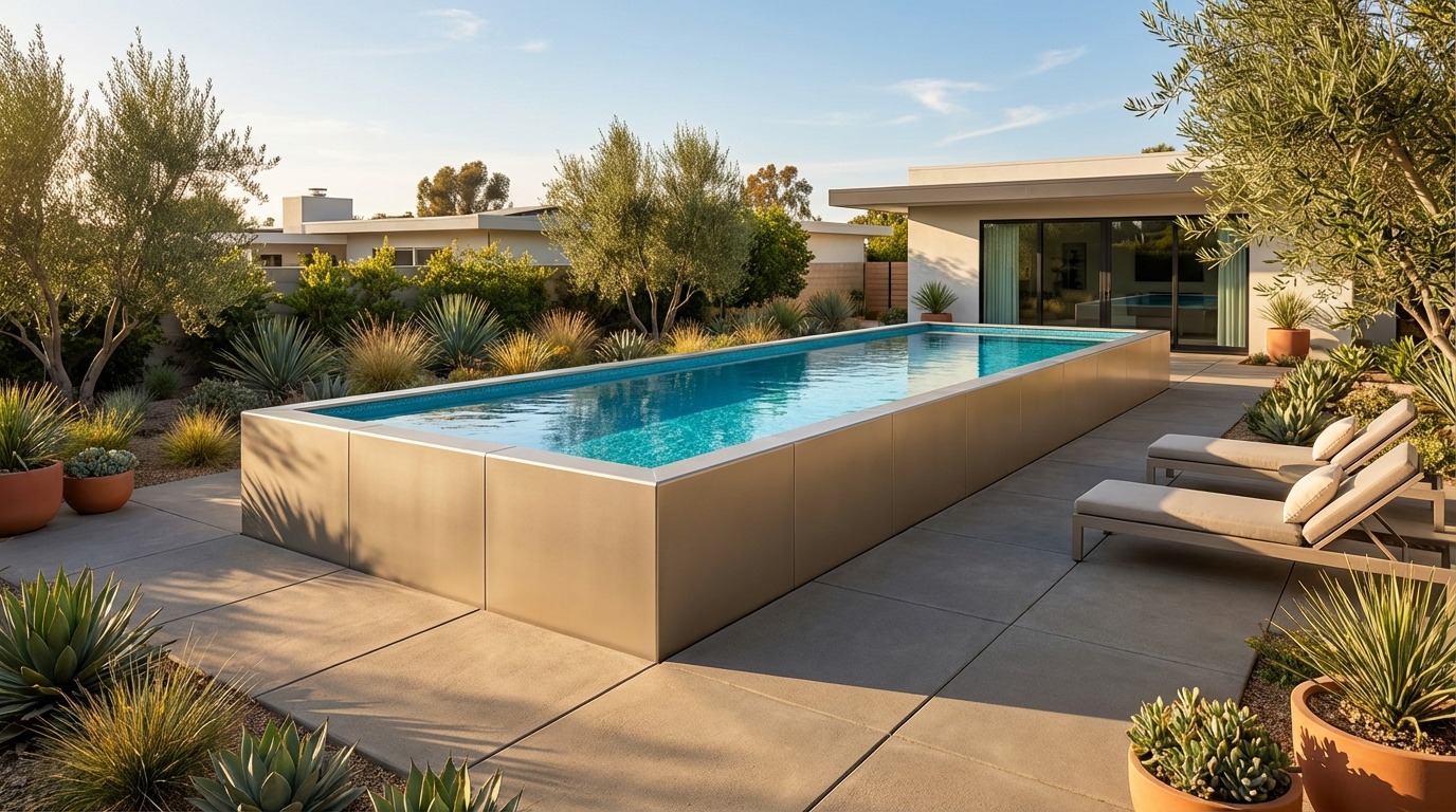 16 x 52 Champagne Mist Blue Topaz Architectural Pool