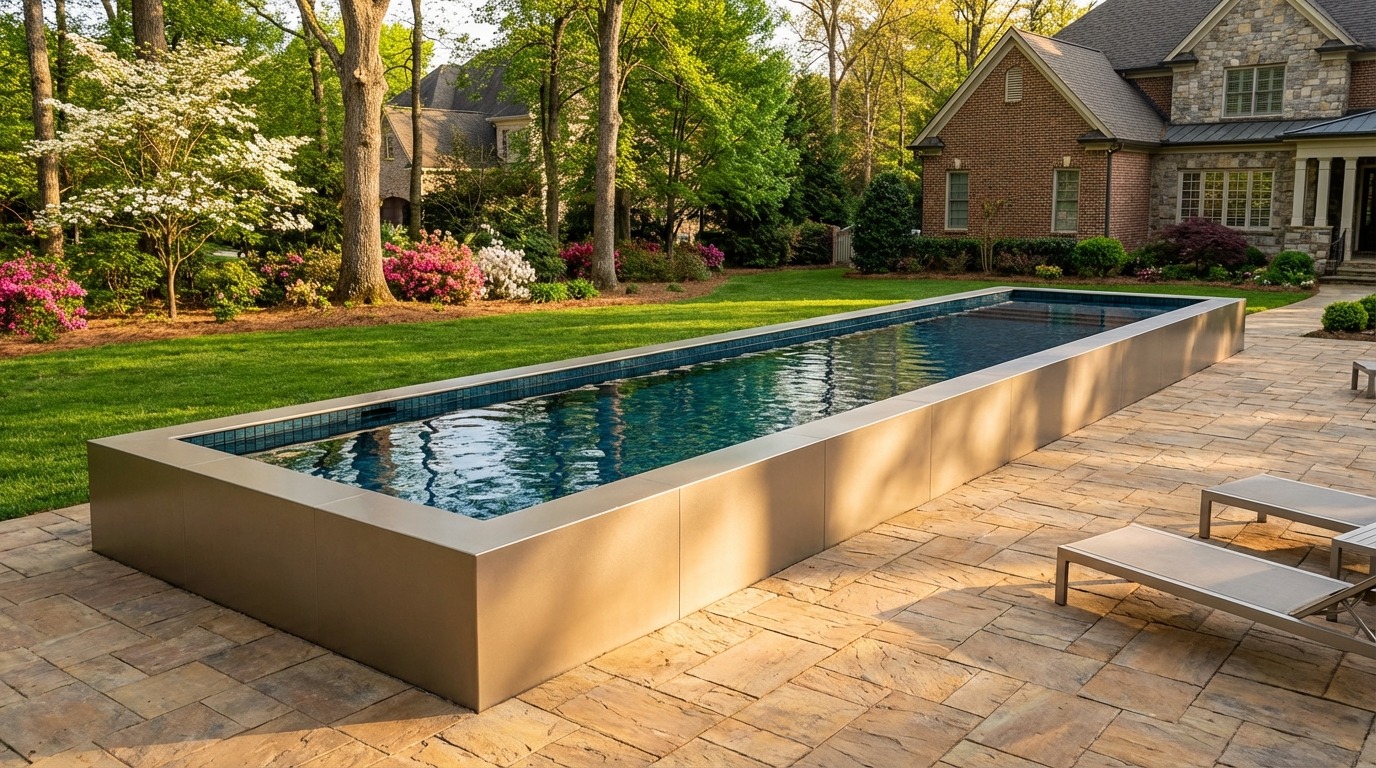 16 x 52 Champagne Mist Black Sapphire Architectural Pool