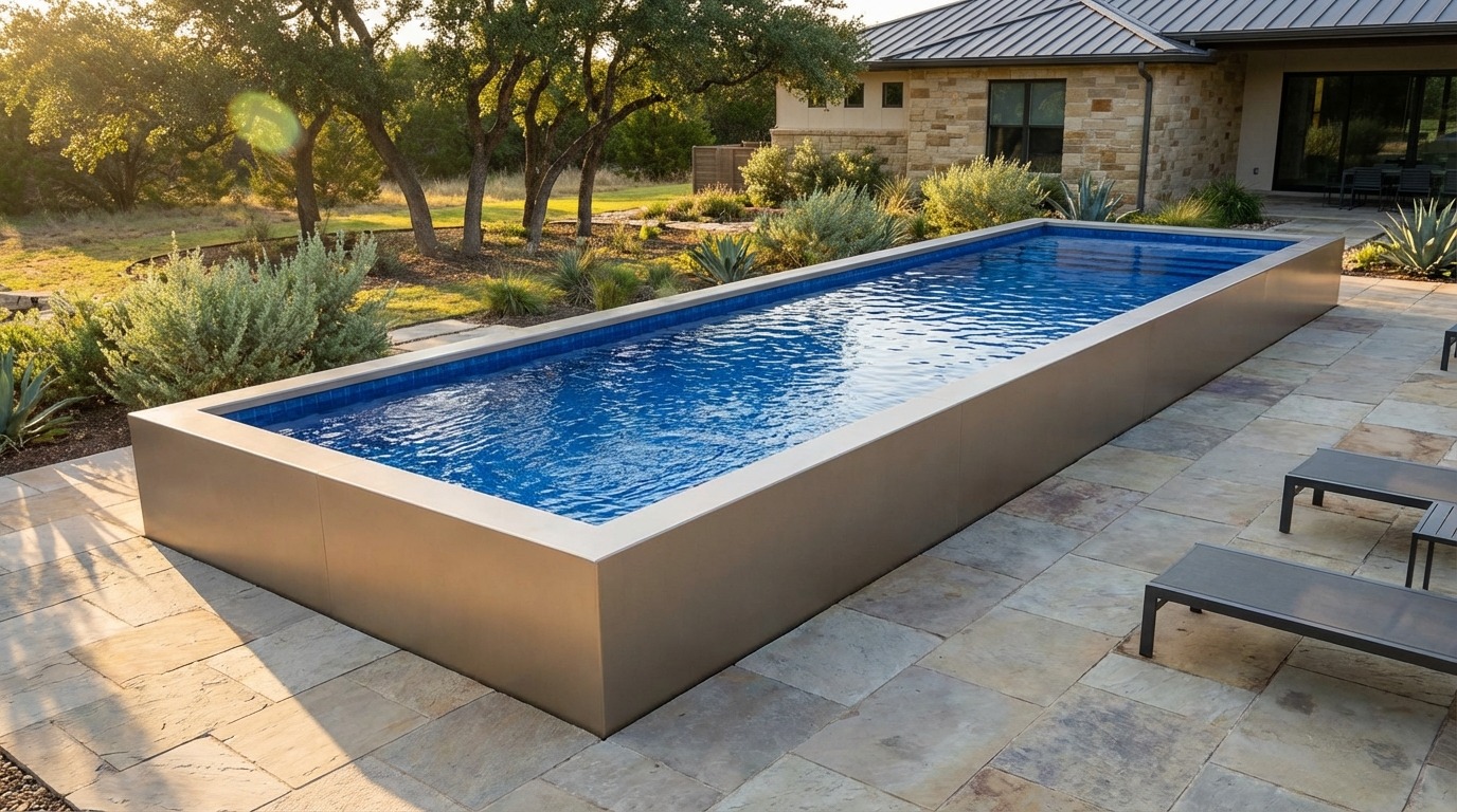 16 x 52 Champagne Mist Blue Matrix Architectural Pool