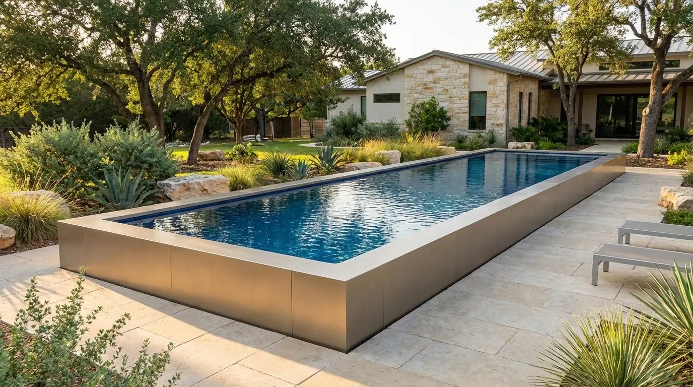 16 x 52 Champagne Mist Mystic Blue Architectural Pool