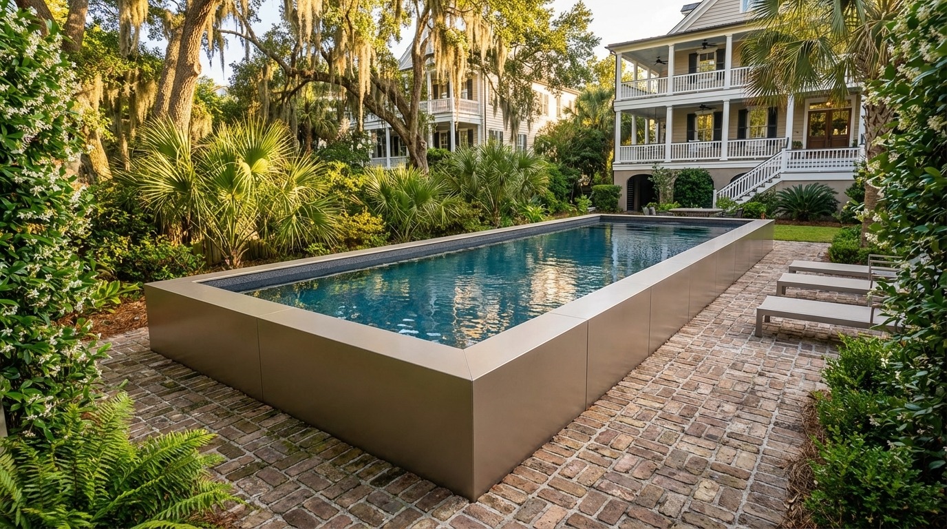 16 x 52 Champagne Mist Titanium Stone Architectural Pool