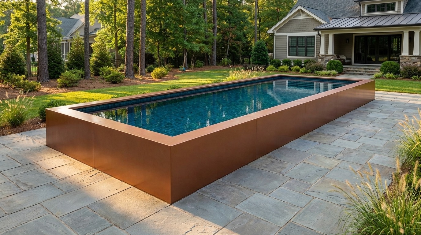 16 x 52 Espresso Copper Black Sapphire Architectural Pool