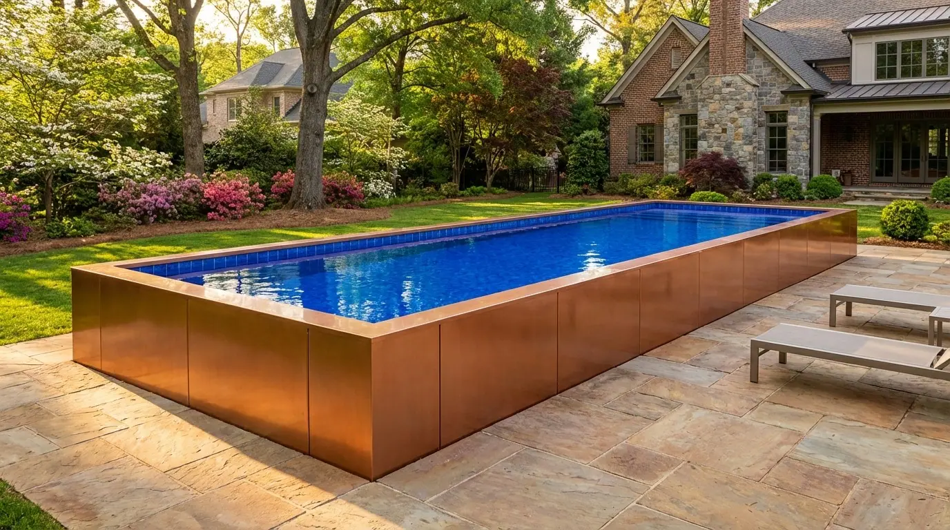 16 x 52 Espresso Copper Blue Matrix Architectural Pool