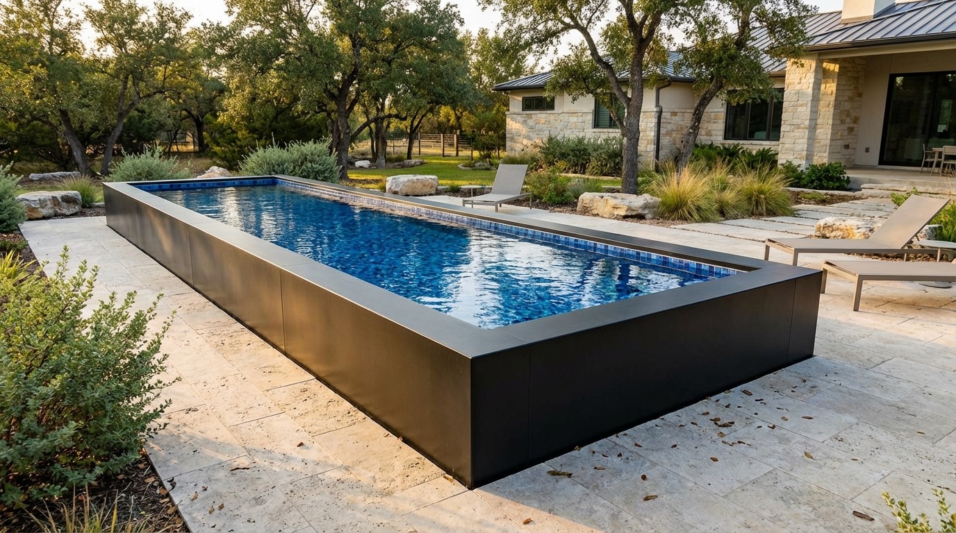 16 x 52 Midnight Black Mystic Blue Architectural Pool