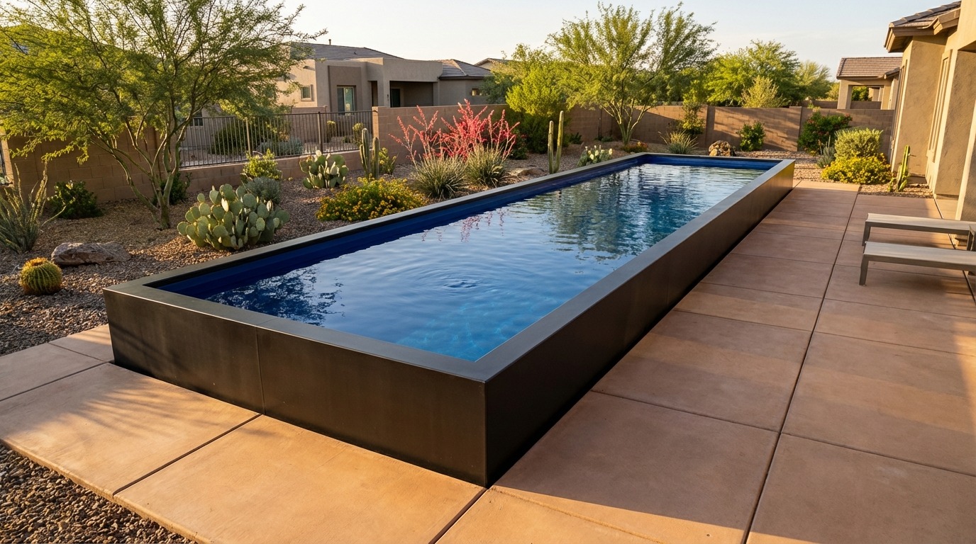 16 x 52 Midnight Black Deep Sea Blue Architectural Pool