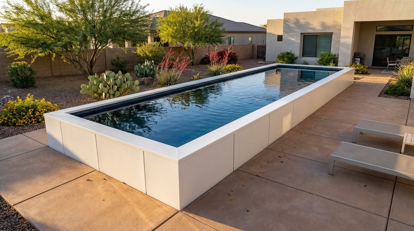 16 x 52 Alpine White Black Sapphire Architectural Pool