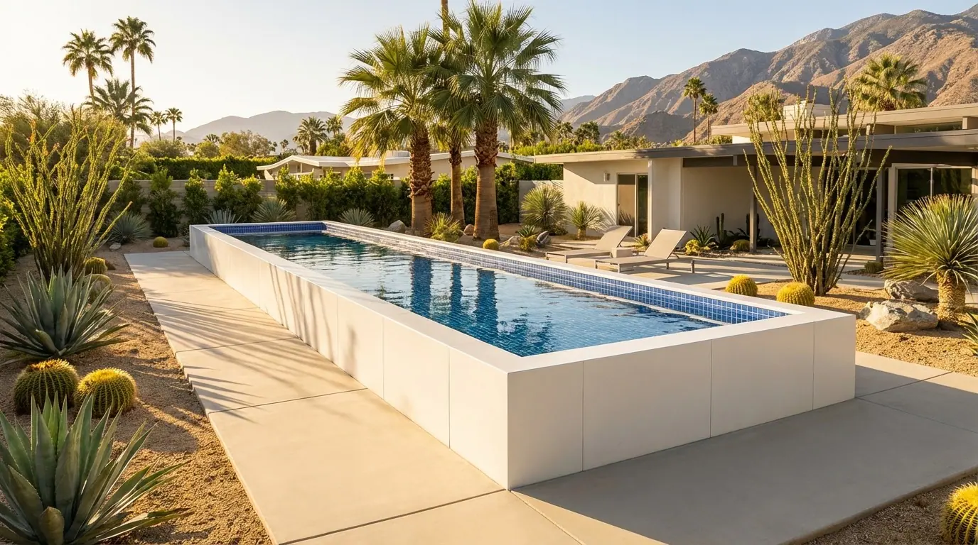 16x52 Alpine White with Matrix Blue Architectural Pool