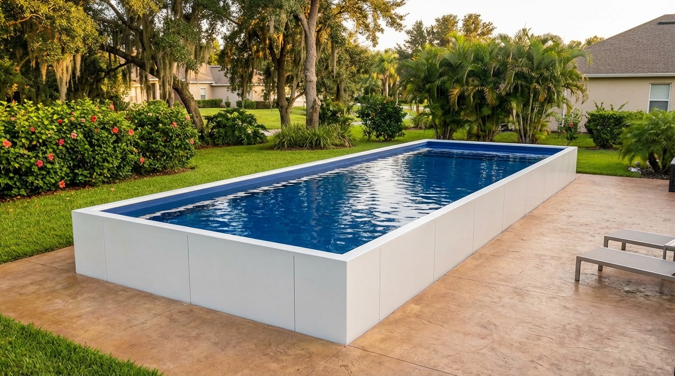 16 x 52 Alpine White Deep Sea Blue Architectural Pool