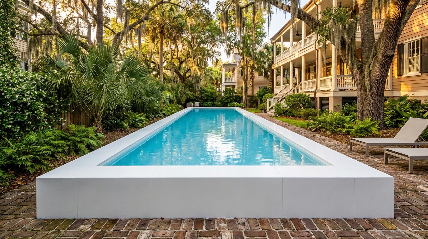 16 x 52 Alpine White Aqua Blue Architectural Pool