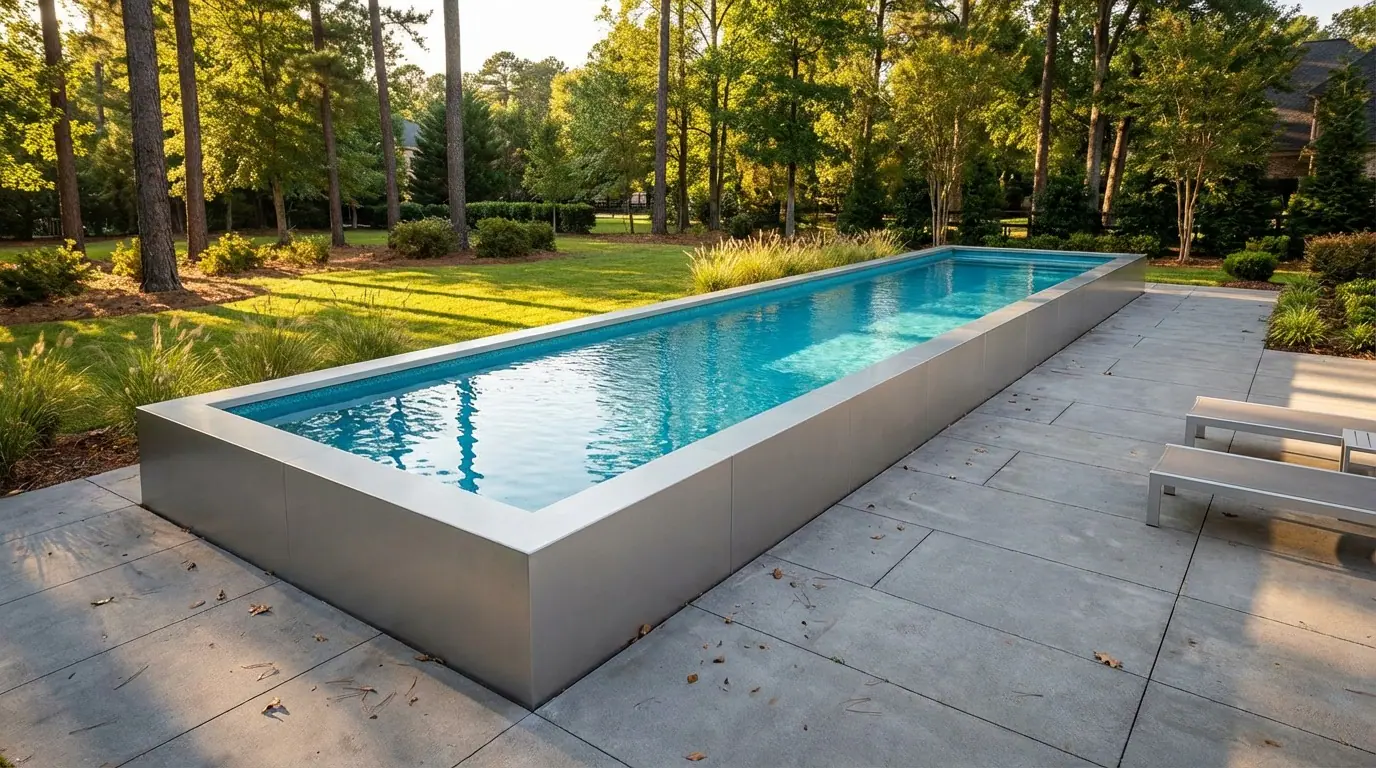 16 x 52 Platinum Silver Blue Topaz Architectural Pool