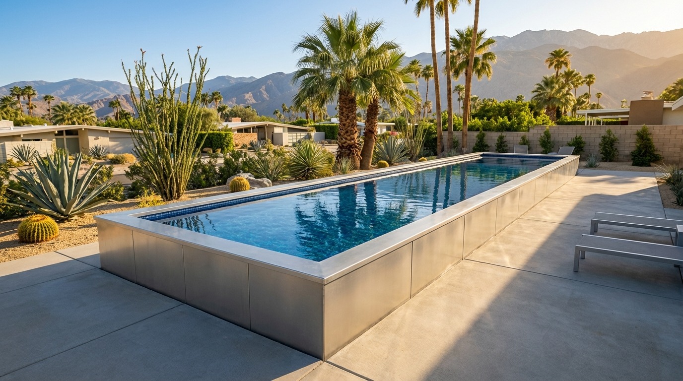 16 x 52 Platinum Silver Mystic Blue Architectural Pool